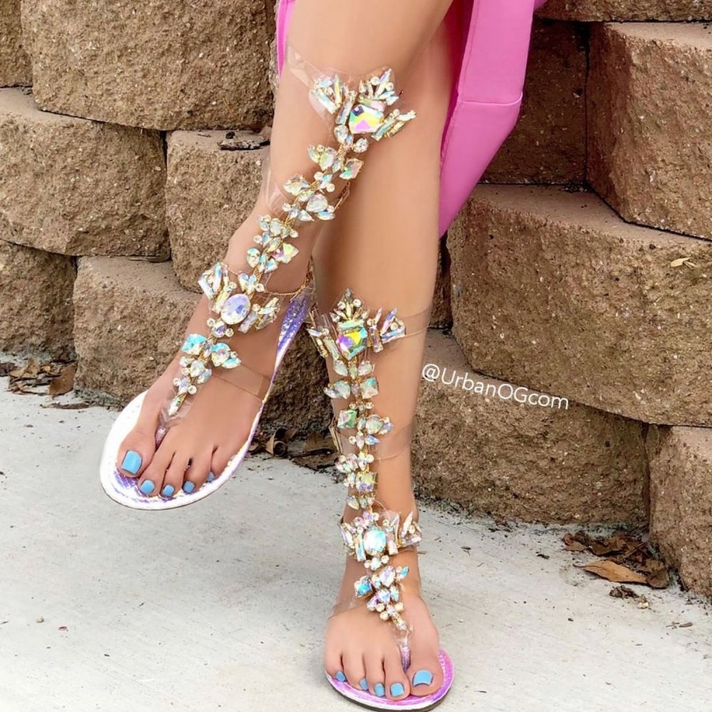 Gorgeous Iridescent Gladiator Sandals Size 7